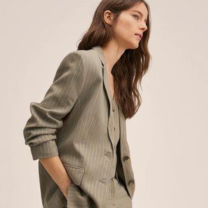 Mango Pinstriped Three Piece Suit